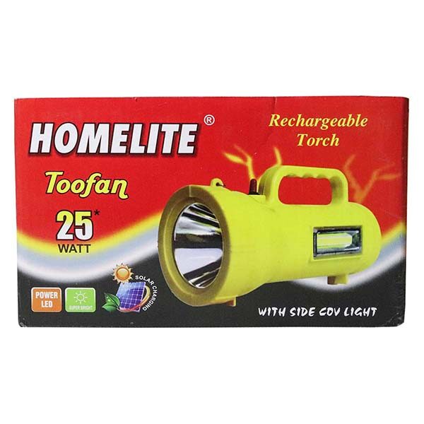 Homelite Toofan 25 Watts 1 KM Long Range With Side Light Torch Box