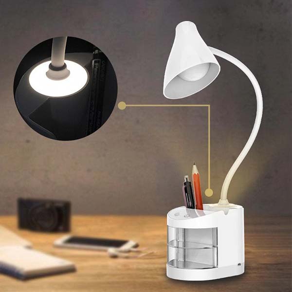 Rocklight Rechargeable Flexible Study Table Lamp (White)