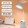 Rocklight Rechargeable Study Table Lamp With Mobile Stand Holder (Sky Blue)
