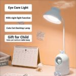 Rocklight Rechargeable Study Table Lamp With Mobile Stand Holder (Sky Blue)