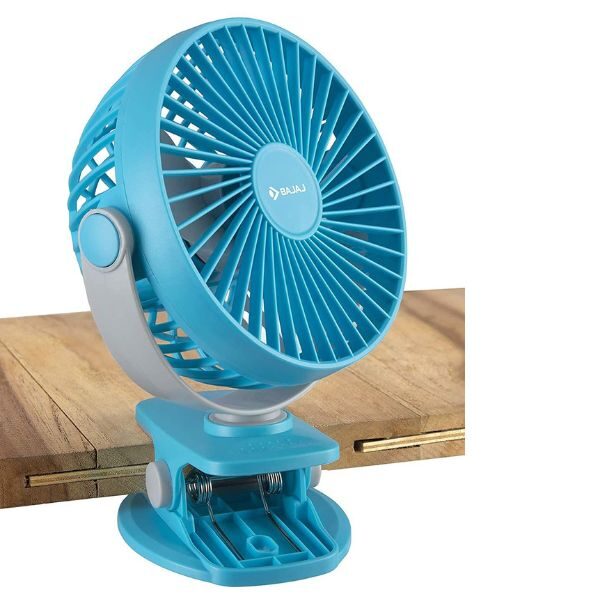 BAJAJ Pygmy Mini Rechargeable 110 MM Table Fan On Table