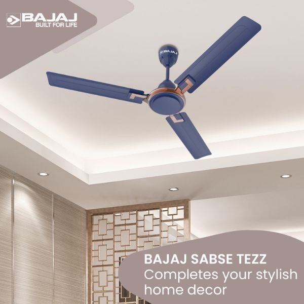 Bajaj Sabse Tezz Deco 1200MM 3 Blade Ceiling Fan (Marathon Blue)