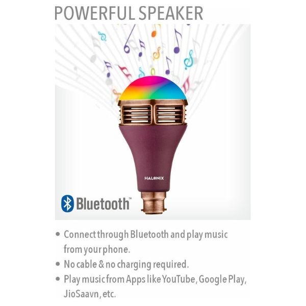 Halonix DJ Speaker Smart Bulb With Colorful Lighting