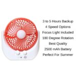 Noba Rechargeable 4 Hours Battery Backup Table Fan Features