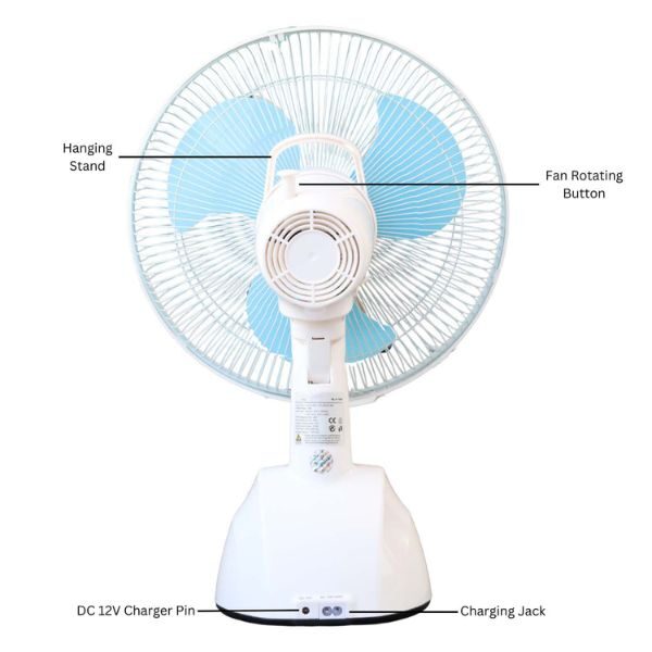 Rocklight RL-7060 ACDC Operated Rechargeable Table Fan