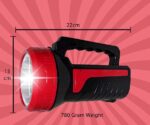 Smuf 150W Led Large Torch Light Long Range 2 Km With Dual Mode High & Low Distance Torch (Red & Black) (Rechargeable)