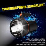 Smuf 2 KM Long Range 120W Laser LED With Side Tube Emergency with Multi-Functional Torch (Black) (Rechargeable)