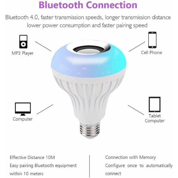 Smuf Color Changing With Bluetooth Music Smart Bulb Features