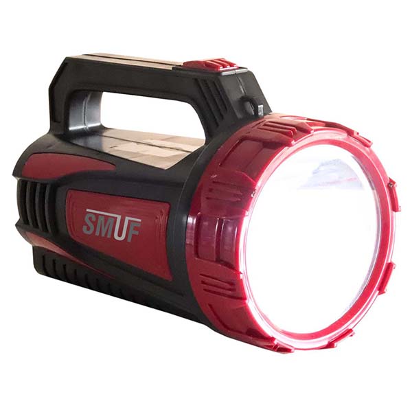 Smuf High Brightness 1000 Meter Long Range, 10000 mAh 12 Hours Battery Back Up 100W Torch (Red, Black)(Rechargeable)