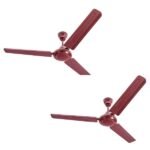 USHA Racer 1200MM 3 Blade Ceiling Fan (Brown, Pack Of 2)