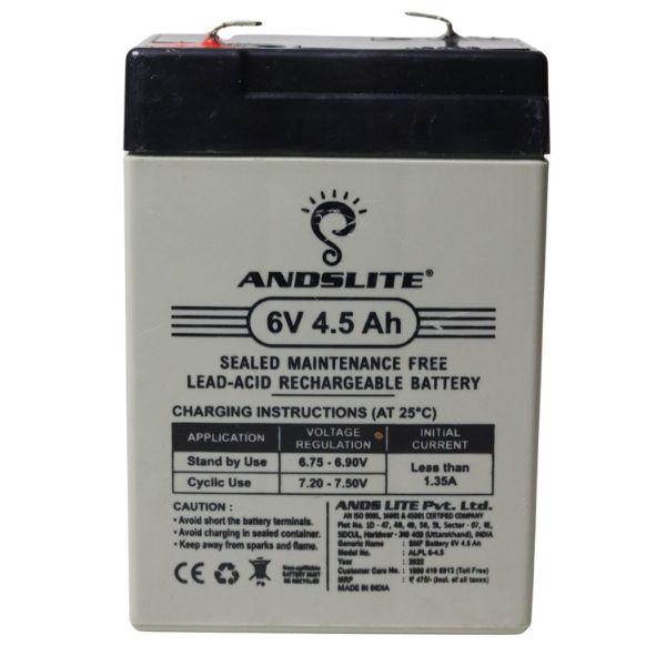 Andslite 6V 4.5 Ah Battery For Torch