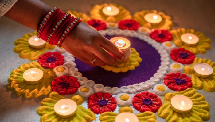 Rangoli Decoration On Diwali