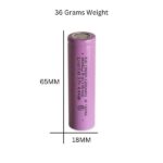 1200 mAh 3.7V 4.4WH 18650 Battery Cell Size