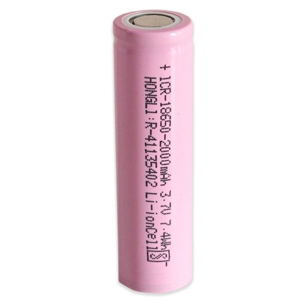 18650 Li-ion 3.7V 2000mAh 7.4WH Rechargeable Battery Front