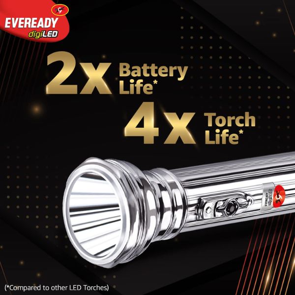 Eveready DL 64 Aluminium Body Digi LED Torch Light Feature