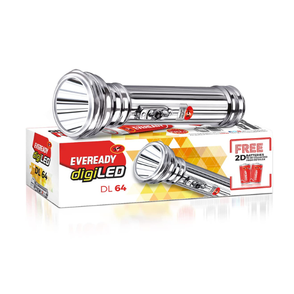 Eveready DL 64 Aluminium Body Digi LED Torch Light Smuf