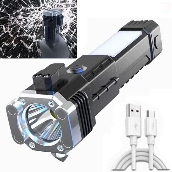 High Bright Safety LED Torch With Power Bank