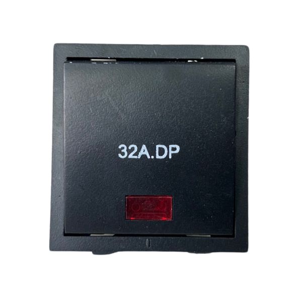 Cornetto 32 Amp Modular DP Switch With Indicator (Black)