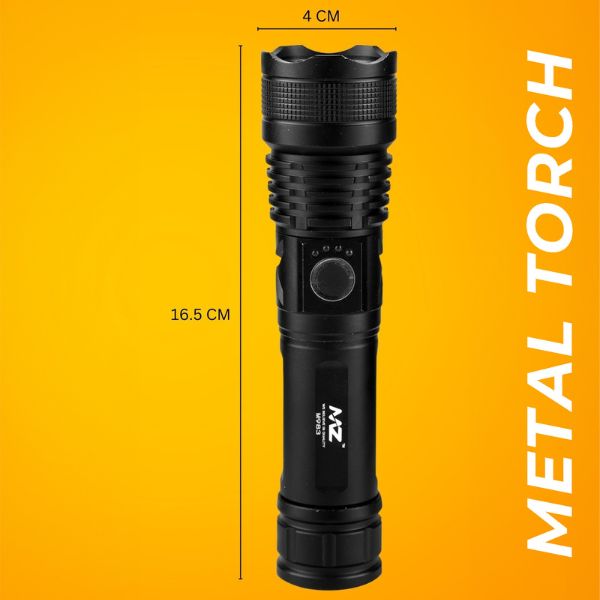 MZ M983 Metal Zoomable 5 Mode Flashlight Torch Light Size