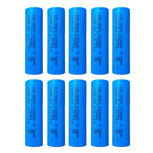 Hongli 2000mAh 3.7V 18650 Li-Ion Cell Battery (Pack of 10)