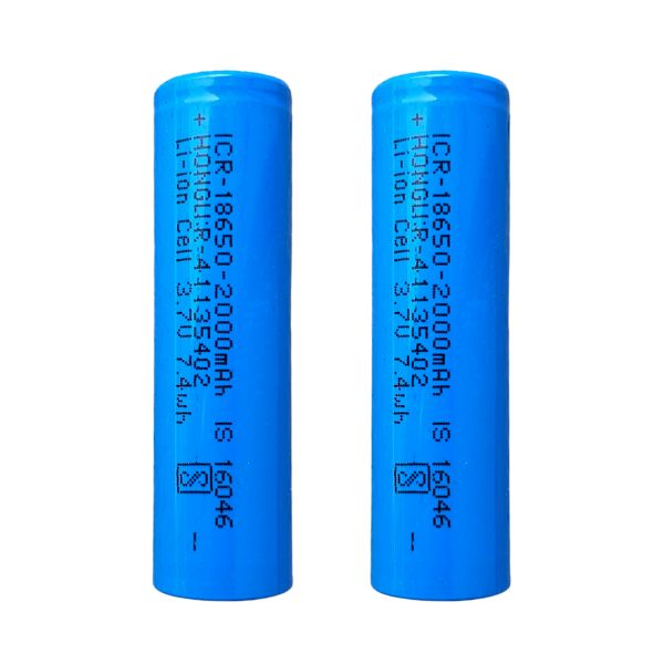 Hongli 2000mAh 3.7V 18650 Li-Ion Cell Battery (Pack of 2)