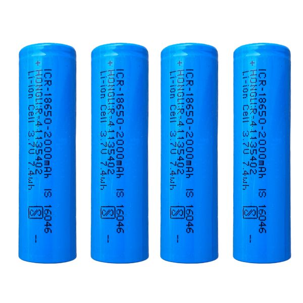 Hongli 2000mAh 3.7V 18650 Li-Ion Cell Battery (Pack of 4)