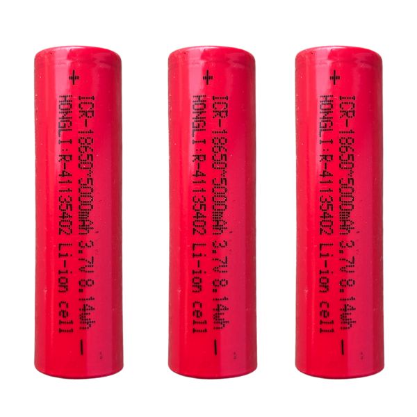 Hongli 5000mAh 3.7V 18650 Li-Ion Cell Battery (Pack Of 3)