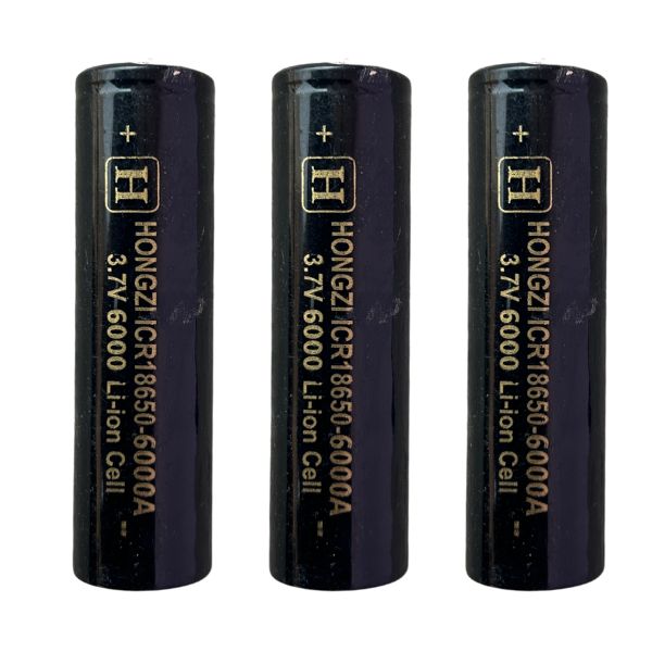 Hongzi 6000mAh 3.7V 18650 Li-Ion Cell Battery (Pack Of 3)