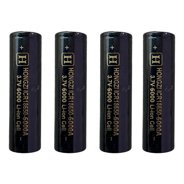 Hongzi 6000mAh 3.7V 18650 Li-Ion Cell Battery (Pack Of 4)