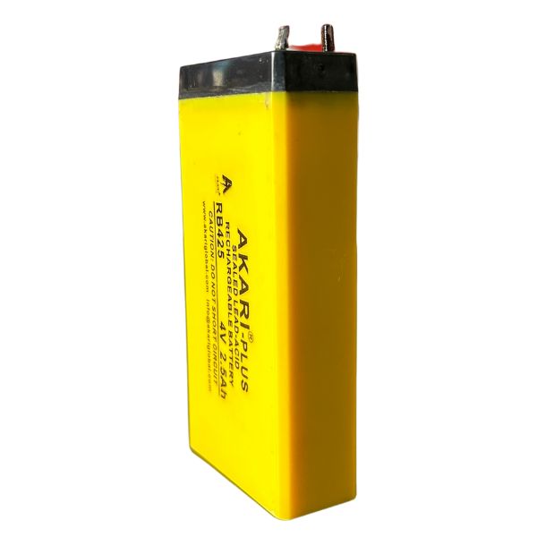 Akari Plus RB425 4 Volt 2.5 Ah Rechargeable Battery Sides