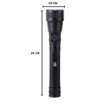 MZ M982 Metal Zoomable 5 Mode Flashlight Torch Size
