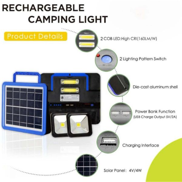 Rock Light RL-3190 Solar Portable Inverter Emergency Light Feature