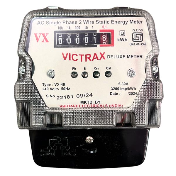 Victrax AC Single Phase 2 Wire Static Electric Meter