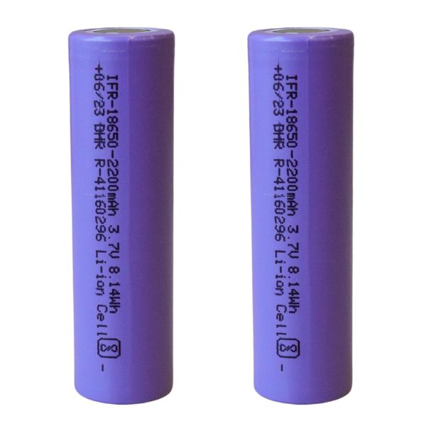 IFR 2200 mAh 3.7V 8.14Wh 18650 Lithium Battery (Pack Of 2)