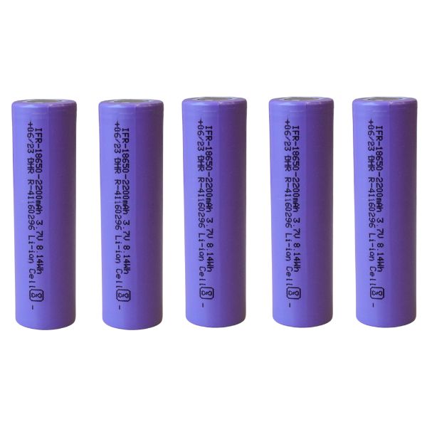 IFR 2200 mAh 3.7V 8.14Wh 18650 Lithium Battery (Pack Of 5)