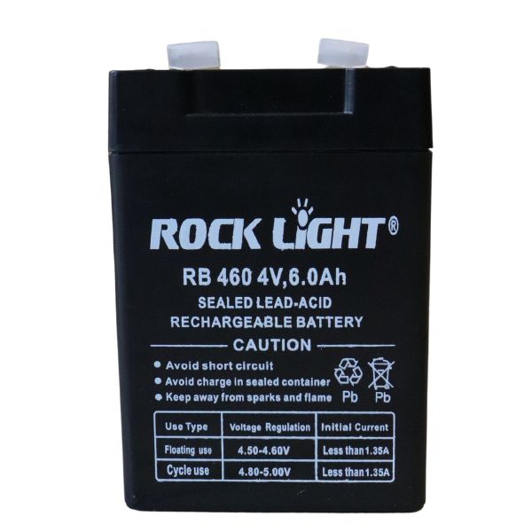 Rock Light RB 460 4V 6.0Ah Sealed Lead Rechargeable Battery