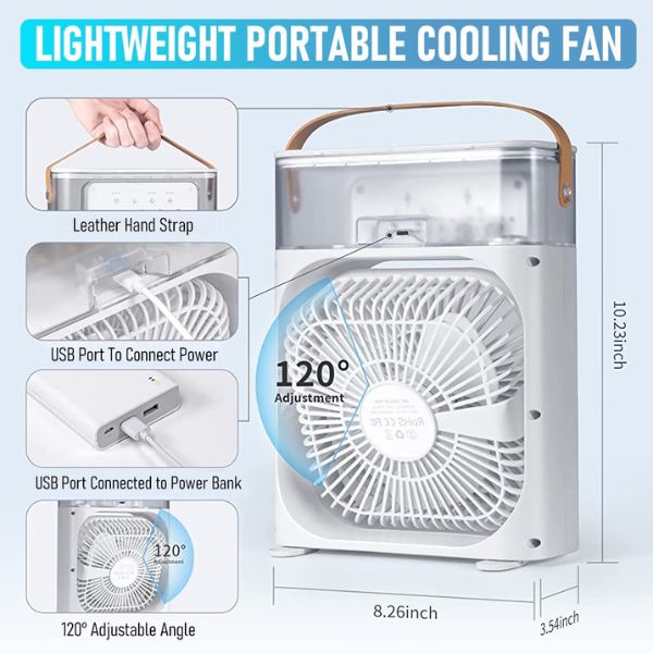Mini Portable 3 in 1 Cooling USB AC Cooler For Room Sides