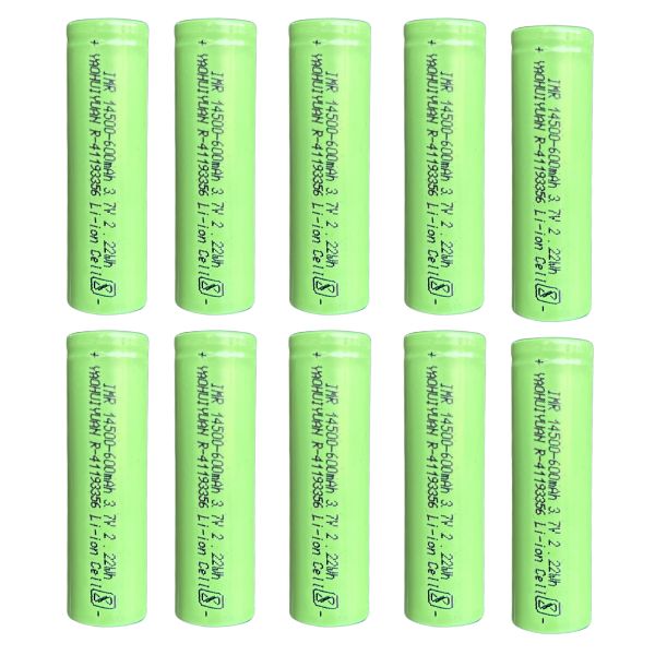 IMR 600 mAh 3.7V 14500 Lithium Battery (Pack Of 10)