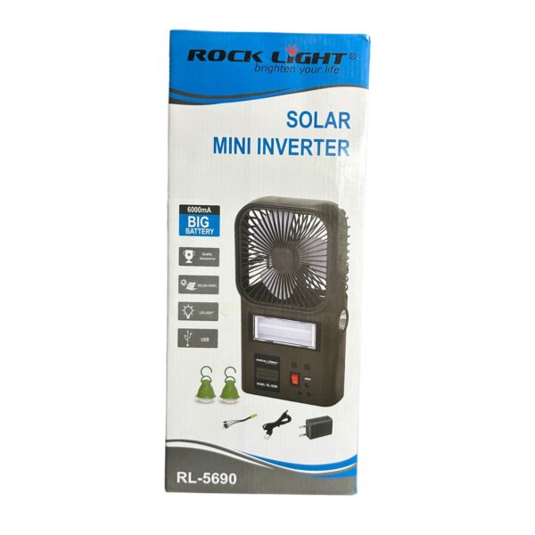 Rocklight RL-5690 Mini Fan With Light Solar Home Light Box