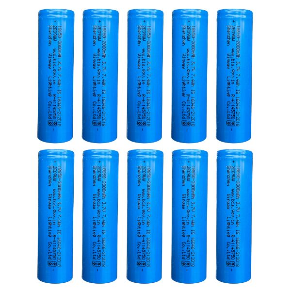 Winway 2000 mAh 3.7V 7.4Wh 18650 Lithium Battery (Pack Of 10)