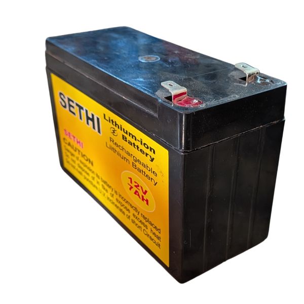 Sethi 12V 7Ah Rechargeable Lithium ion Battery Sides