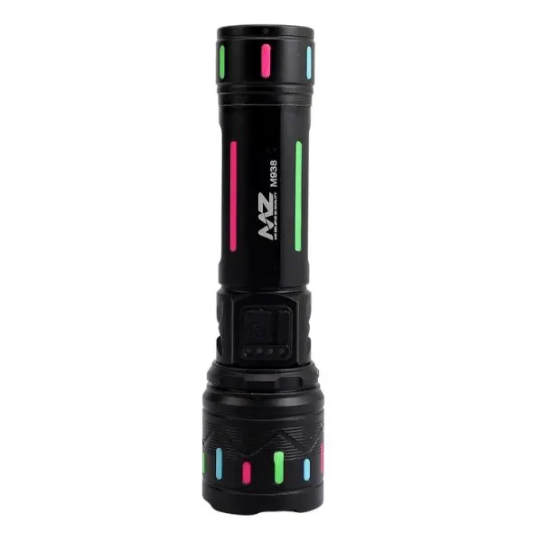 MZ M938 Yellow And White LED Zooming Metal Torch Light - Smuf