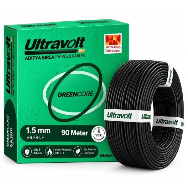 Ultravolt 1.5 MM Greencore Single Core Wire