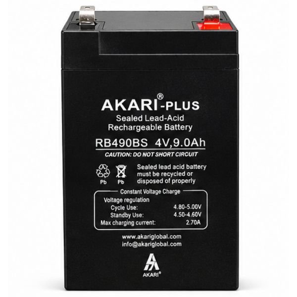 Akari Plus 4V 9.0 Ah 9000 mAh RB490BS Lead Battery